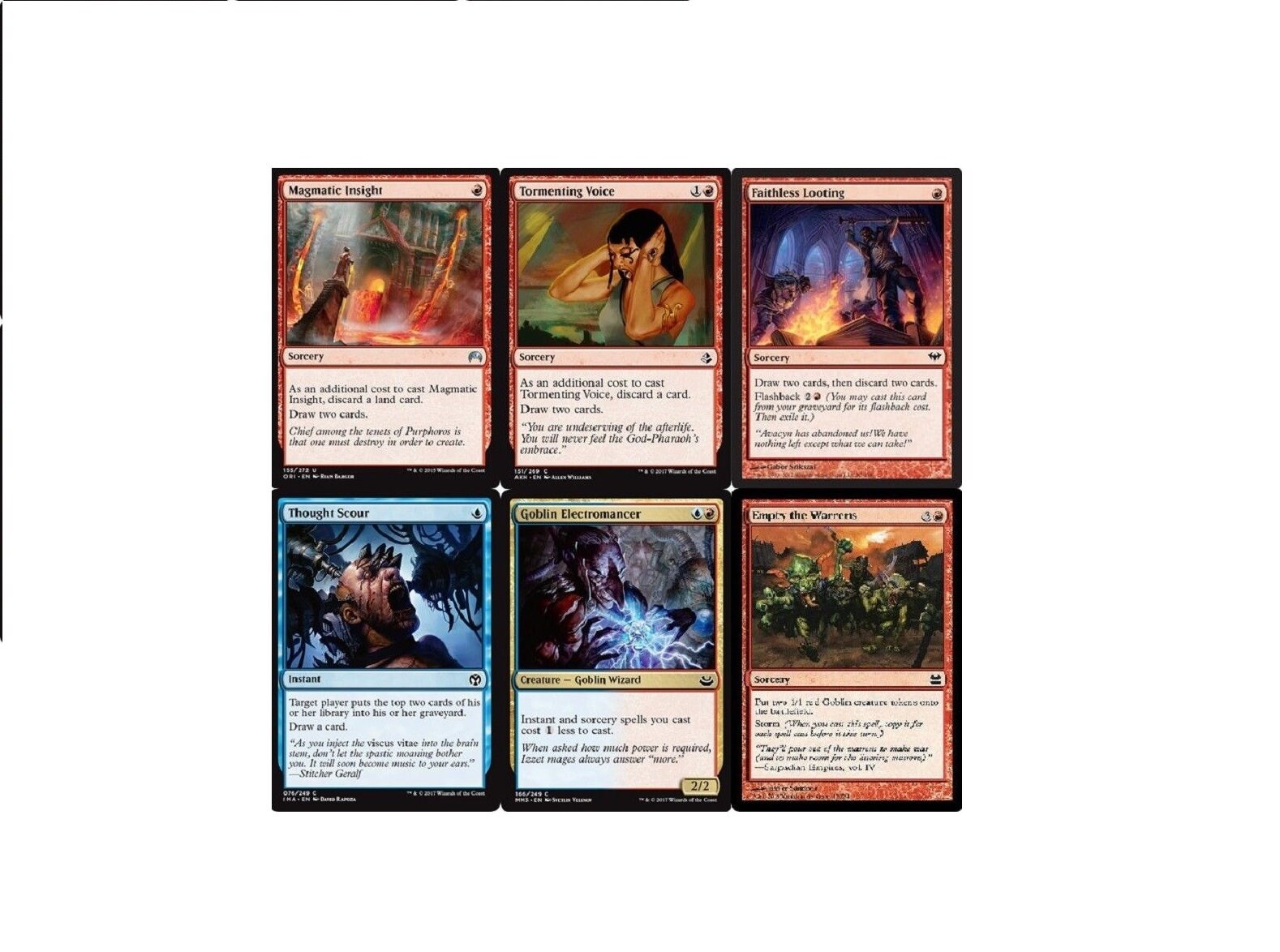 Storm Red Blue Deck Grapeshot Goblin Mtg Magic The Etsy