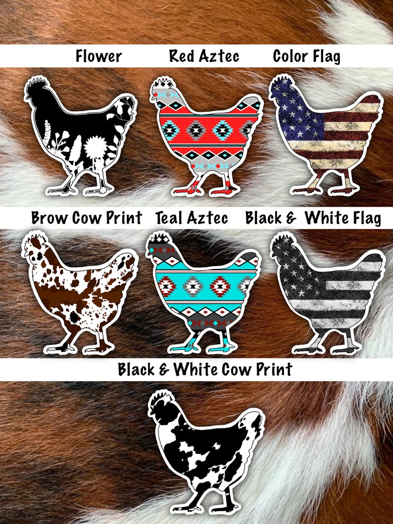 Chicken Silhouette Vinyl Laminated Sticker - Etsy