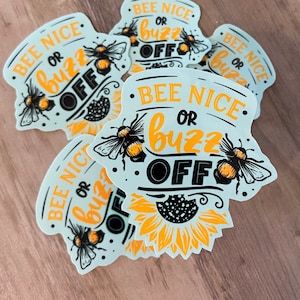Sticker bij, bij mooie sticker, artsy Arthurs, sticker zonnebloem bij, laptopsticker, plakboeksticker, sticker waterfles, sticker zonnebloem