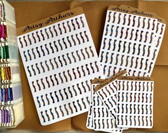 Floss Thread Stickers: Cross Stitch Embroidery Stickers