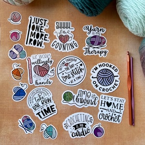 Crochet Stickers,Crochet Sticker Pack,Artsy Arthurs,Hooked on Crochet Stickers,Yarn Stickers,laptop sticker,phone sticker,hydro flask image 10