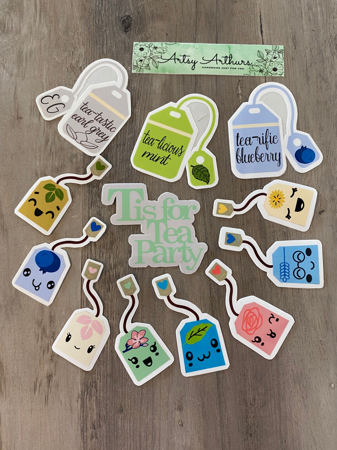 Tea Stickerstea Bag Emoji Sticker Set Artsy Arthurs Etsy