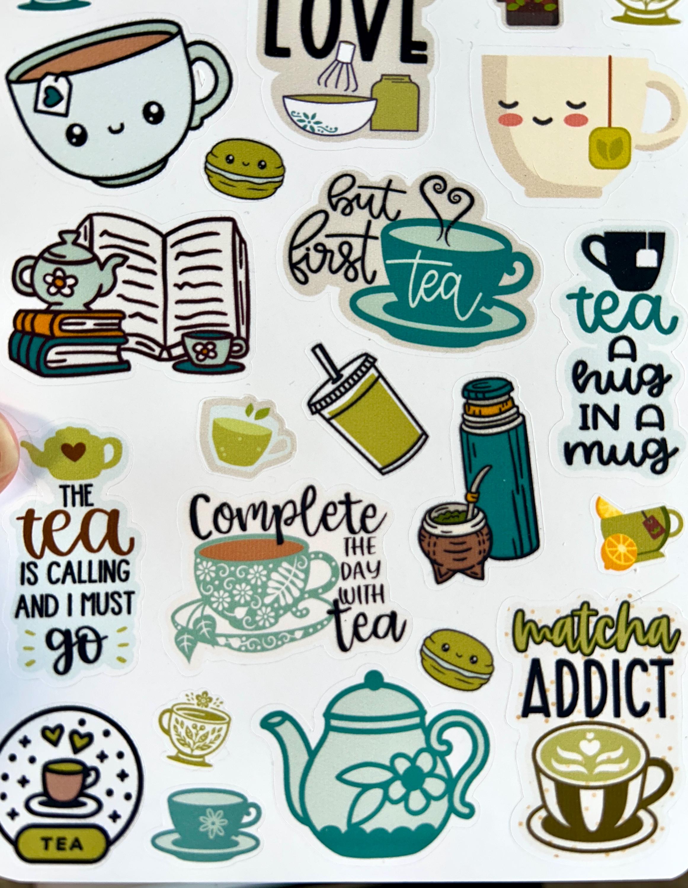 Matcha Tea Sticker Sheet: Journal, Scrapbook, and Card Stickers - Etsy