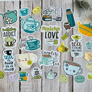 Tea Stickers,But First Tea Sticker Set,Artsy Arthurs,Tea sticker,matcha sticker,laptop sticker,water bottle sticker,scrapbooking,journaling