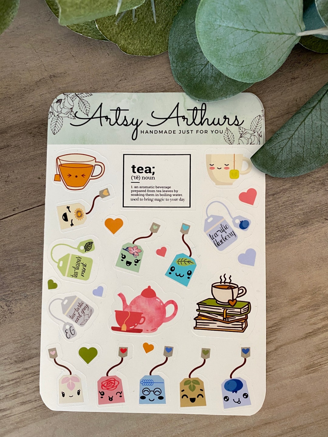 Tea Sticker,tea Bag Emoji Sticker Sheet,artsy Arthurs, Scrapbook