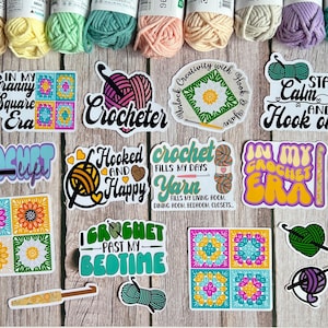 Häkeln Sie Aufkleber, häkeln Sie Oma-Quadrat-Aufkleber, häkeln Sie Oma-Quadrat-Aufkleber, häkeln Sie Geschenk, Häkeln Sie Artsy Arthurs