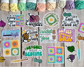 Crochet Stickers,Crochet Sticker Pack,Crochet Granny Square Stickers,Crochet Era Sticker,Artsy Arthurs,Crochet Gift,Yarn Stickers,Stickers