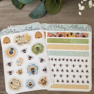 Bienen Aufkleber,Biene Aufkleber,Artsy Artsy Arthurs,Planer Aufkleber,Scrapbook Aufkleber,Journaling Aufkleber,Karte Aufkleber