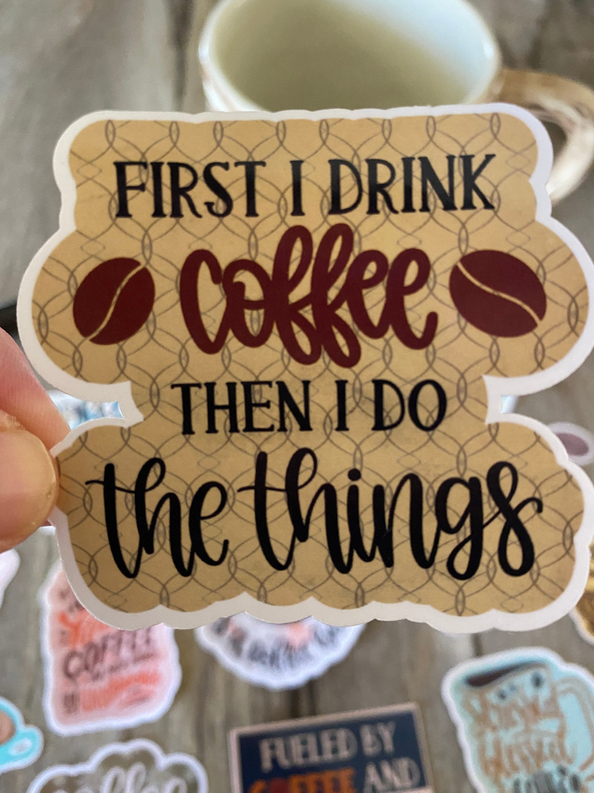 Jesus & Coffee Aufkleber – Vinyl, Inspirierend, Für Laptop, Flasche, Auto & Mehr