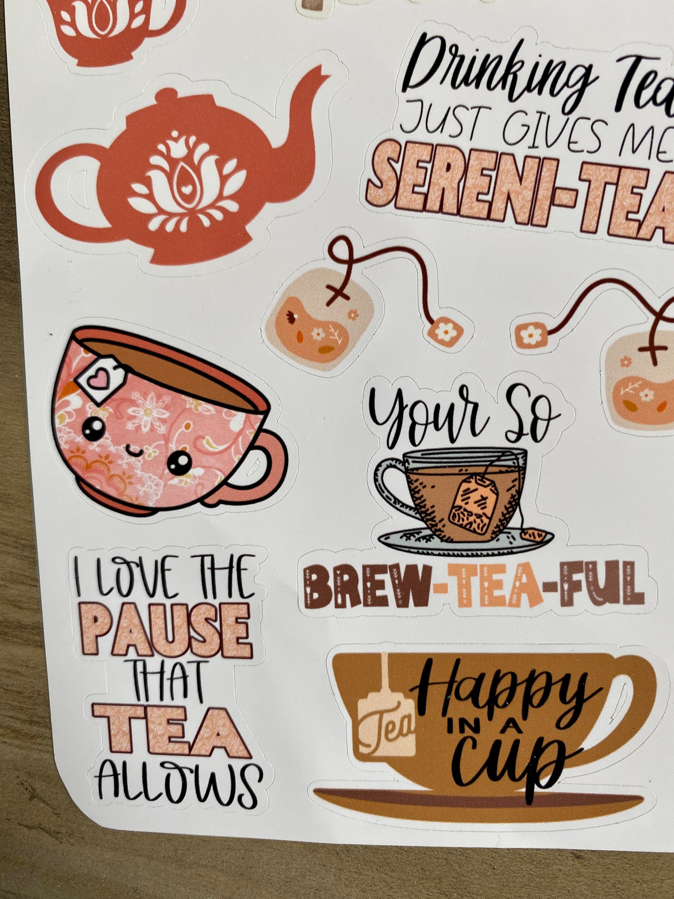 Tea Stickers,tea Sticker Sheets,artsy Arthurs,journal Stickers ...
