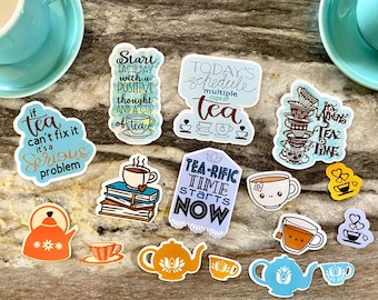 Tea Sticker,Tea Time Sticker,Tea-rific Tea Sticker Pack,Artsy Arthurs,Laptop Sticker,Scrapbook Sticker,journal sticker,water bottle sticker