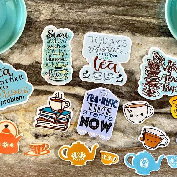 Tea Sticker,Tea Time Sticker,Tea-rific Tea Sticker Pack,Artsy Arthurs,Laptop Sticker,Scrapbook Sticker,journal sticker,water bottle sticker