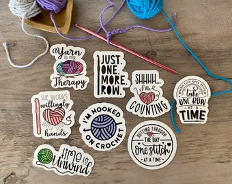 Crochet Stickers,Crochet Sticker Pack,Artsy Arthurs,Hooked on Crochet Stickers,Yarn Stickers,laptop sticker,phone sticker,hydro flask