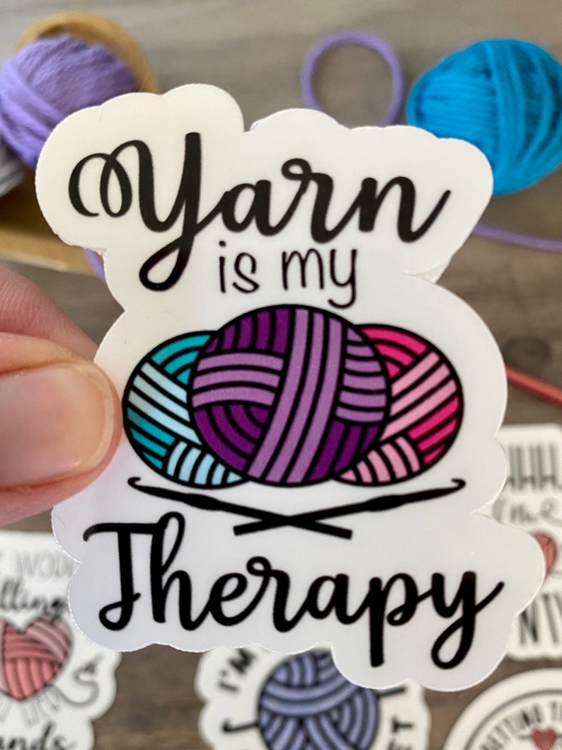 Crochet Stickers,Crochet Sticker Pack,Artsy Arthurs,Hooked on Crochet Stickers,Yarn Stickers,laptop sticker,phone sticker,hydro flask Yarn is my Therapy