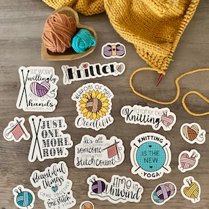 Knitting Stickers, Knitting Sticker Pack, Artsy Arthurs, Wasserflaschen Aufkleber, Laptop Aufkleber, Telefon Aufkleber, Auto Aufkleber