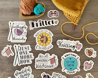 Knitting Stickers,Knitting Sticker Pack, Artsy Arthurs,hydro flask sticker, laptop sticker, phone sticker, car decal