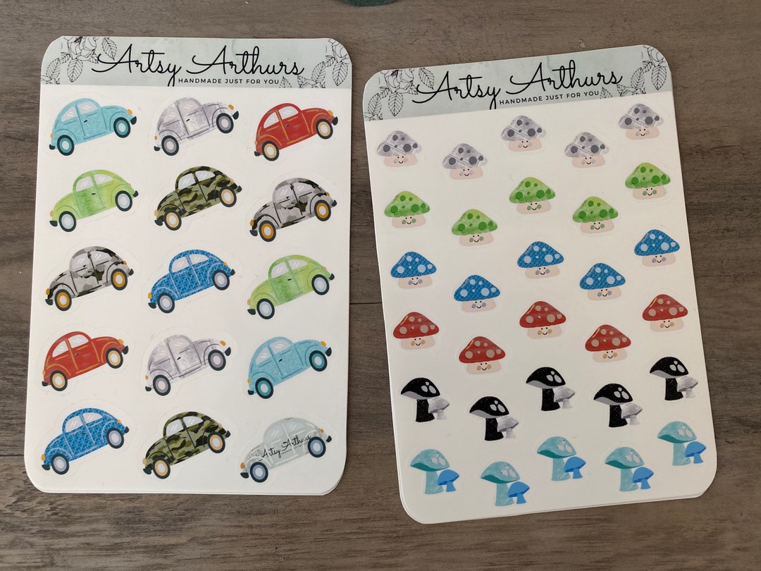 Beetle Car Stickers,beetle Car Sticker Sheet,artsy Arthurs,mushroom