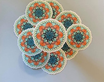 Pegatina de mandala floral: vinilo impermeable