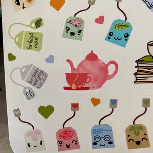 Tea Sticker,tea Bag Emoji Sticker Sheet,artsy Arthurs, Scrapbook ...