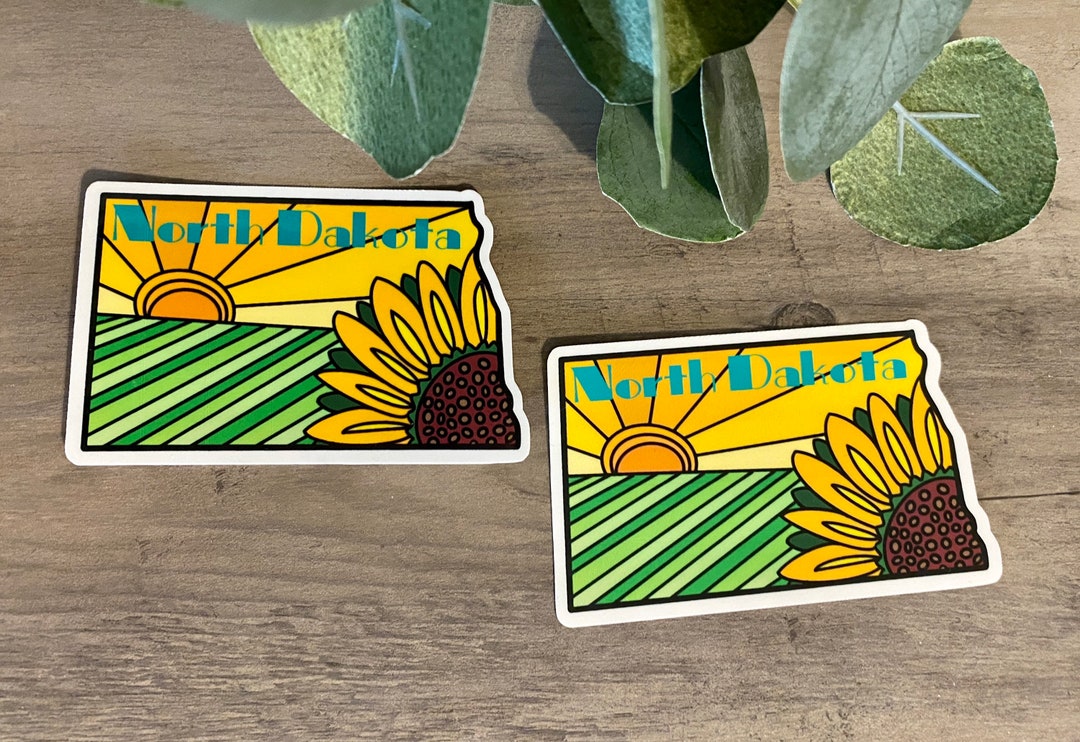 North Dakota Sticker, North Dakota State Sticker,artsy Arthurs ...