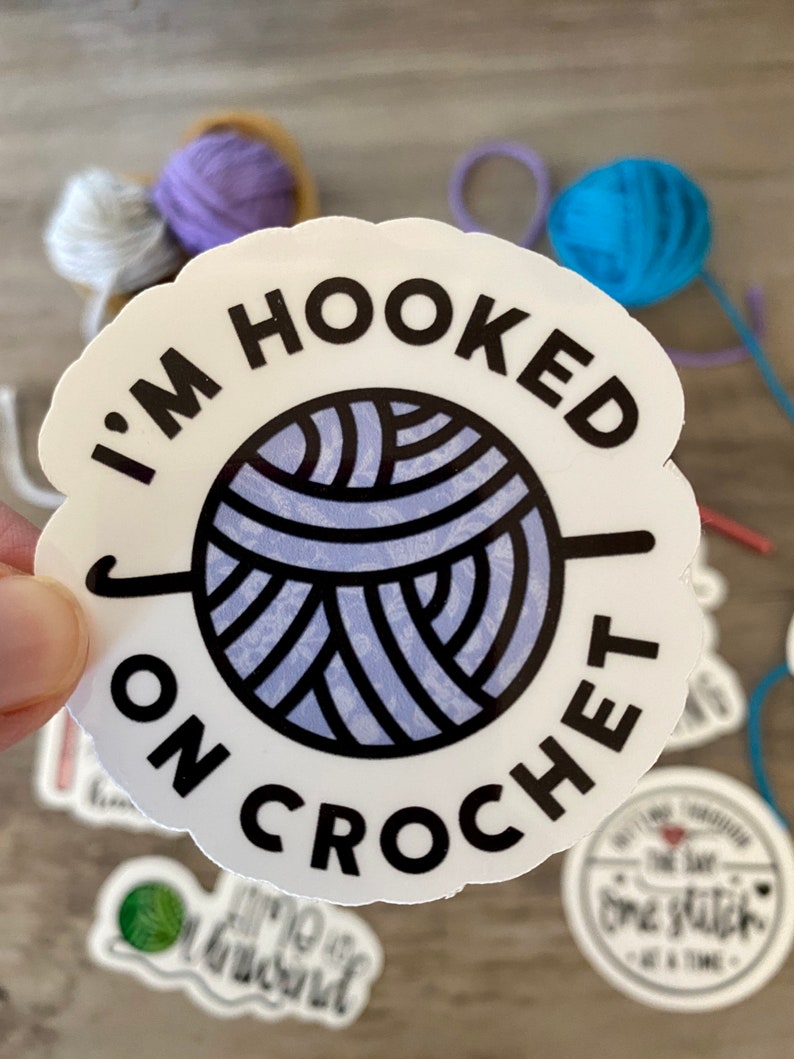 Crochet Stickers,Crochet Sticker Pack,Artsy Arthurs,Hooked on Crochet Stickers,Yarn Stickers,laptop sticker,phone sticker,hydro flask Hooked on crochet