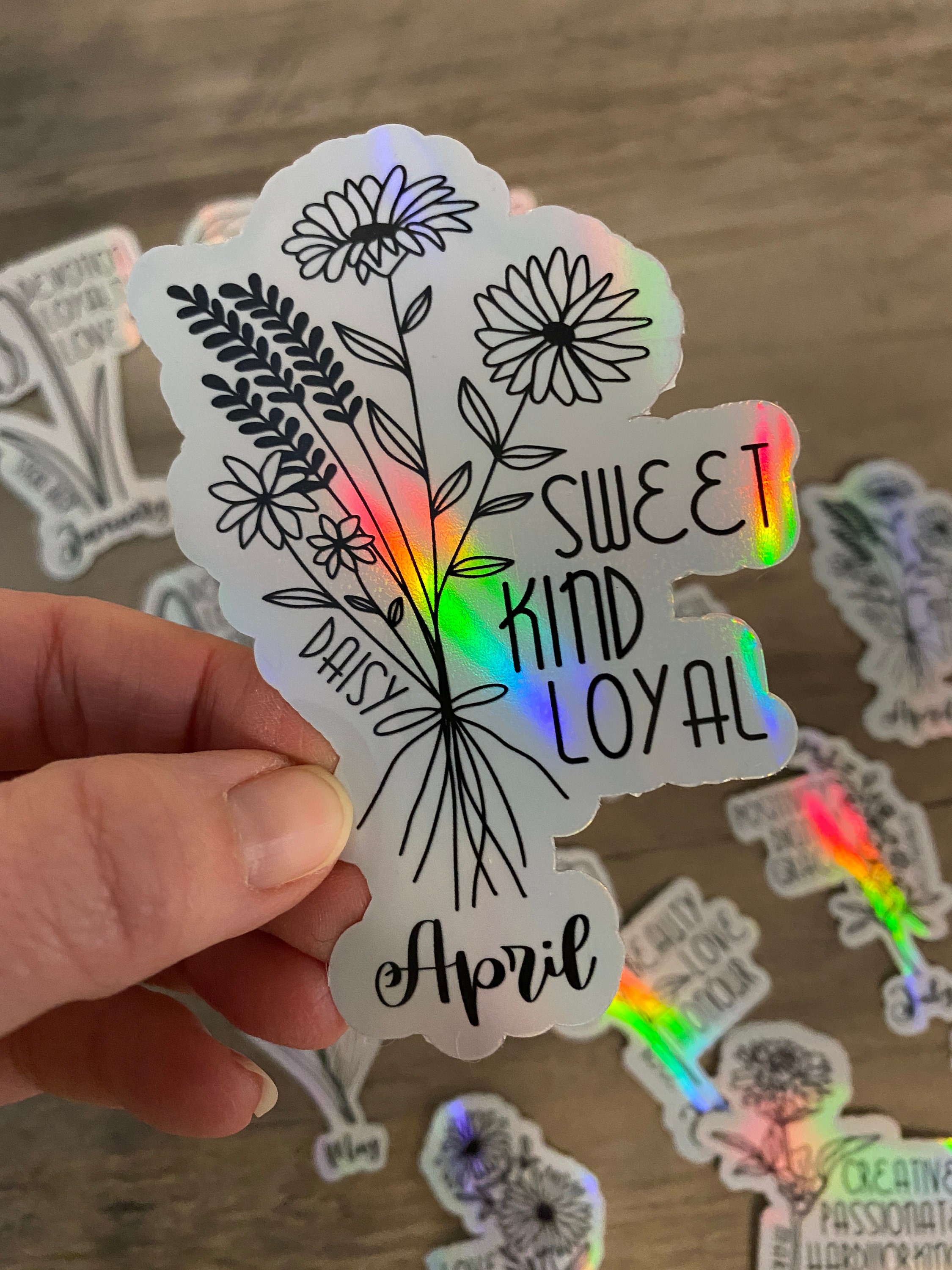 Birth Flower,birth Month Flower Sticker,holographic Flower Sticker ...