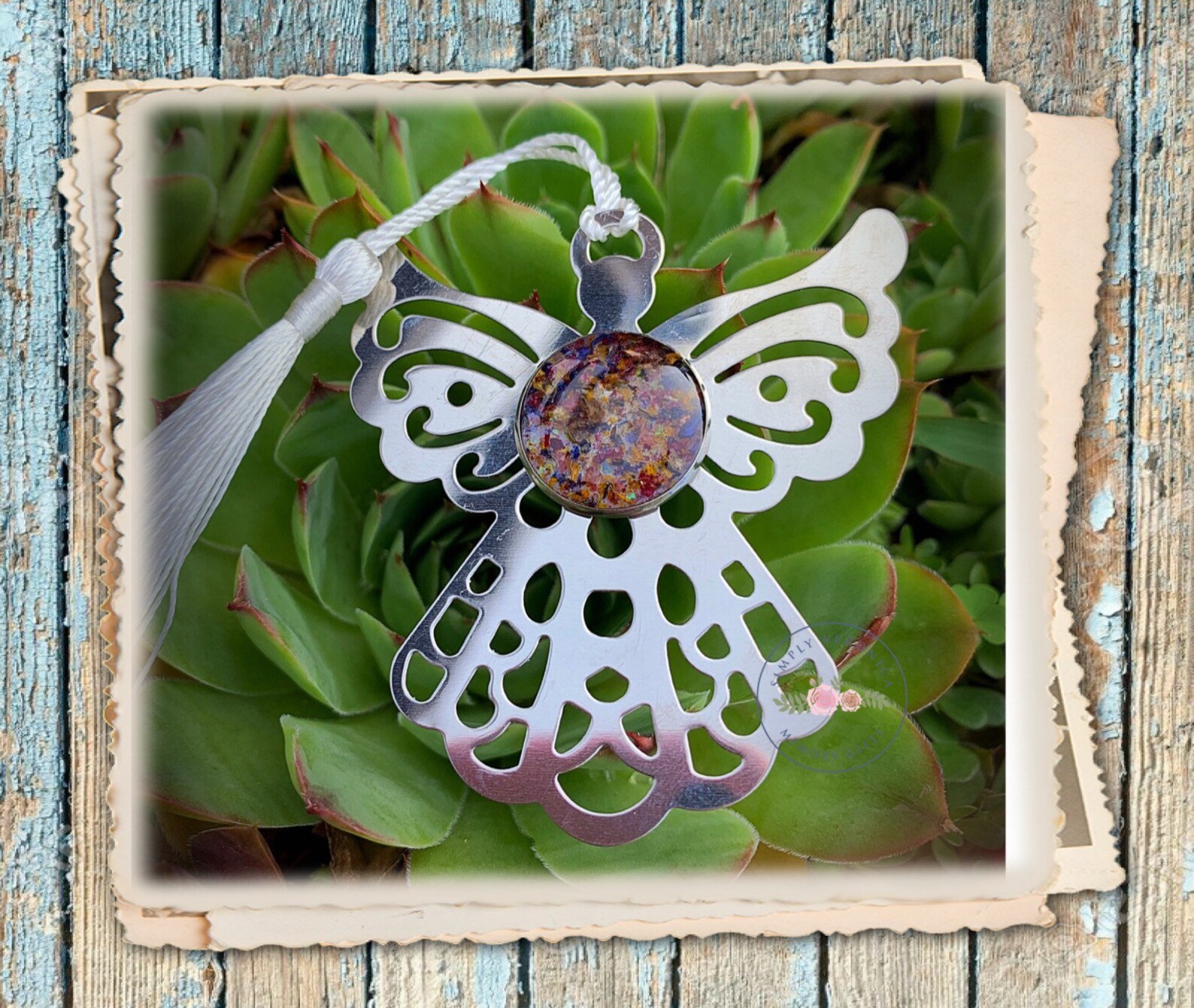 Angel Ornament Guardian Angel Flower Petal Angel Keepsake Etsy