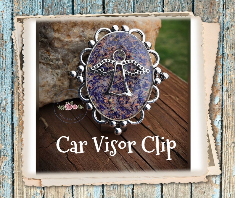 Visor Clip Memorial Visor Clip Guardian Angel Clip Dried Etsy