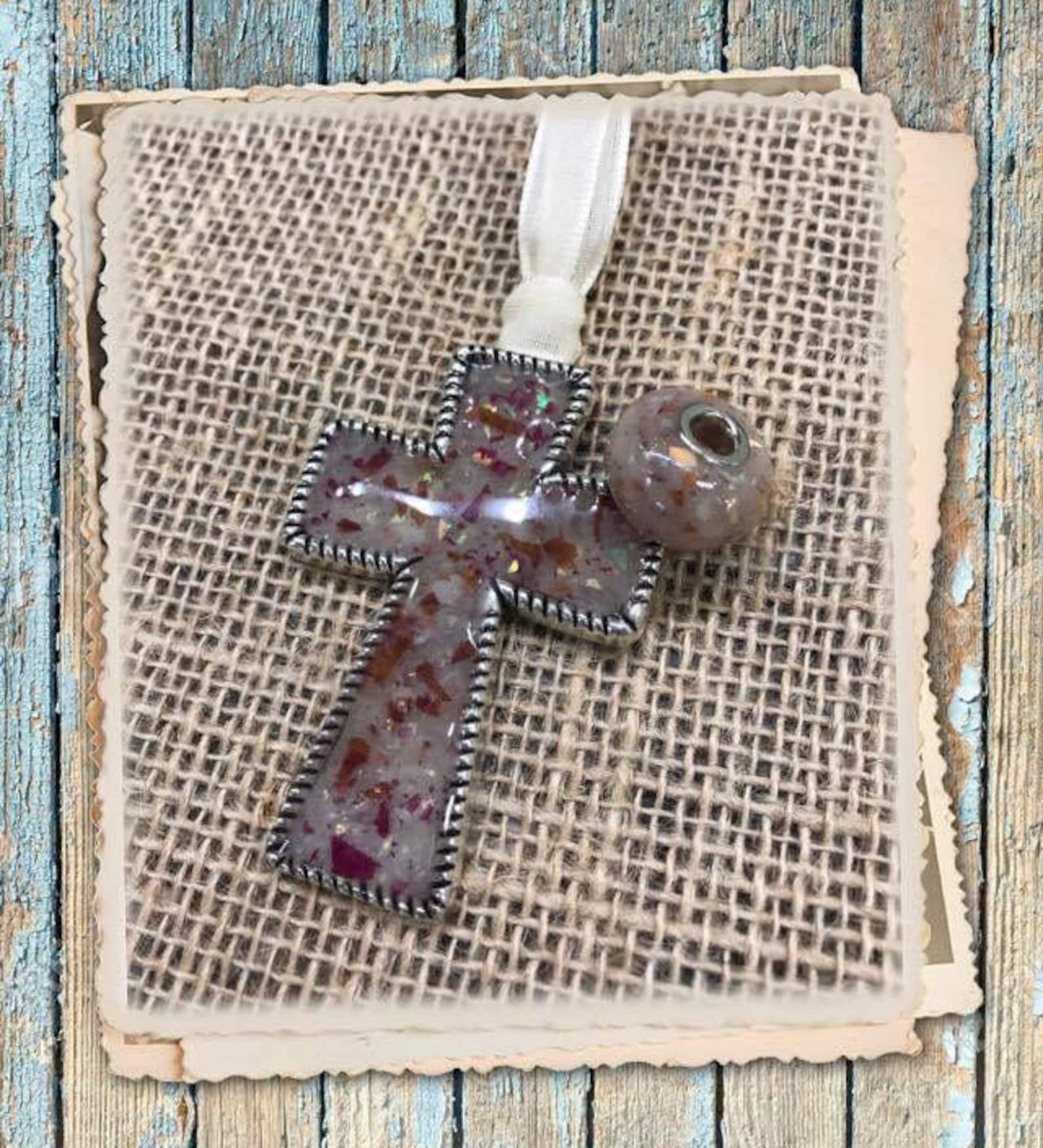 Dried Flower Petal Cross Ornament Keepsake personalized Etsy