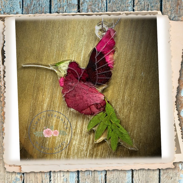 Hummingbird Hanger, flower petals gifts, funeral keepsakes item#1716