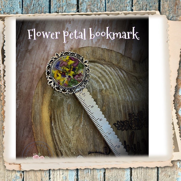 Real Flower Petal Bookmark, Book Lovers Gift, keepsake Bible Bookmark, funeral keepsake, SIMPLYVERONICA2015, ITEM#1391