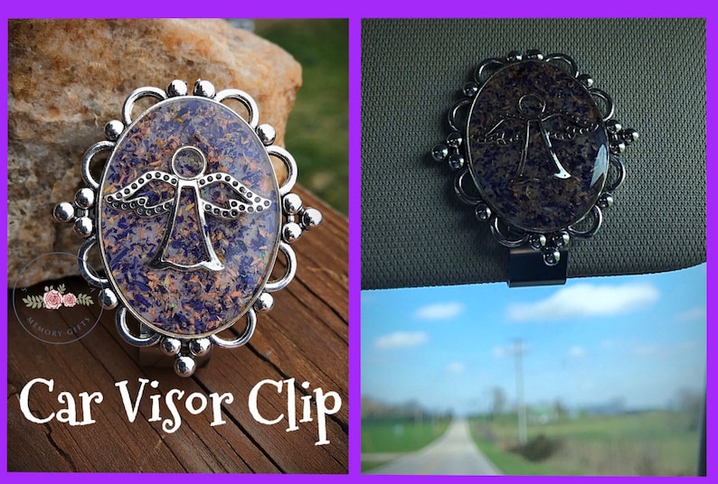 Visor Clip Memorial Visor Clip Guardian Angel Clip Dried Etsy