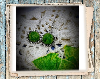Drop Earrings made with dried flower petals item #110470, funeral flower keepsake, SIMPLYVERONICA2015, ITEM#1380