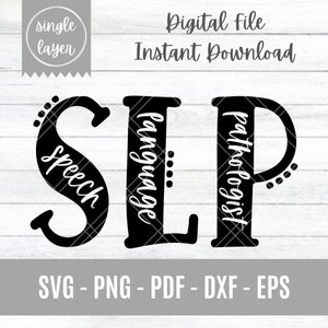 SLP digitaal gesneden bestand | SVG | Logopedist | Logopedist | Revalidatie | Therapeutontwerp | Cricut | Leuke brieven
