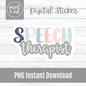 Adesivo Digital para Fonoaudiólogo | PNG | Terapia da Fala | Fonoaudiólogo | Reabilitação | Fonoaudiólogo | Cricut | Imprimir e Recortar | Faça Você Mesmo | Presente
