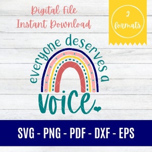 Jeder verdient eine Stimme Digitale SVG-Datei | Logopädie | SLP | Speechie | ZF | Speech Sprachpathologie | Schnitt-Druck-Datei | Cricut