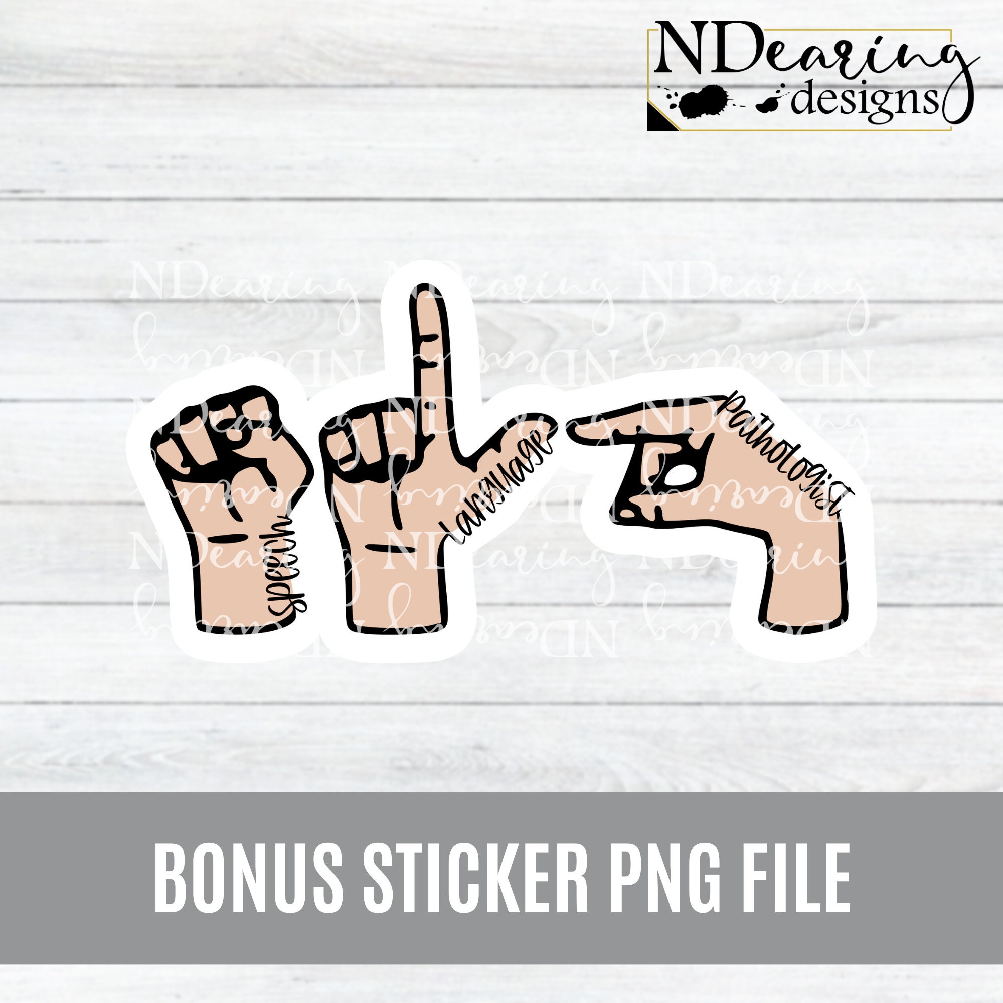 Sign Language SLP Digital Cut File SVG Speech Language Pathologist