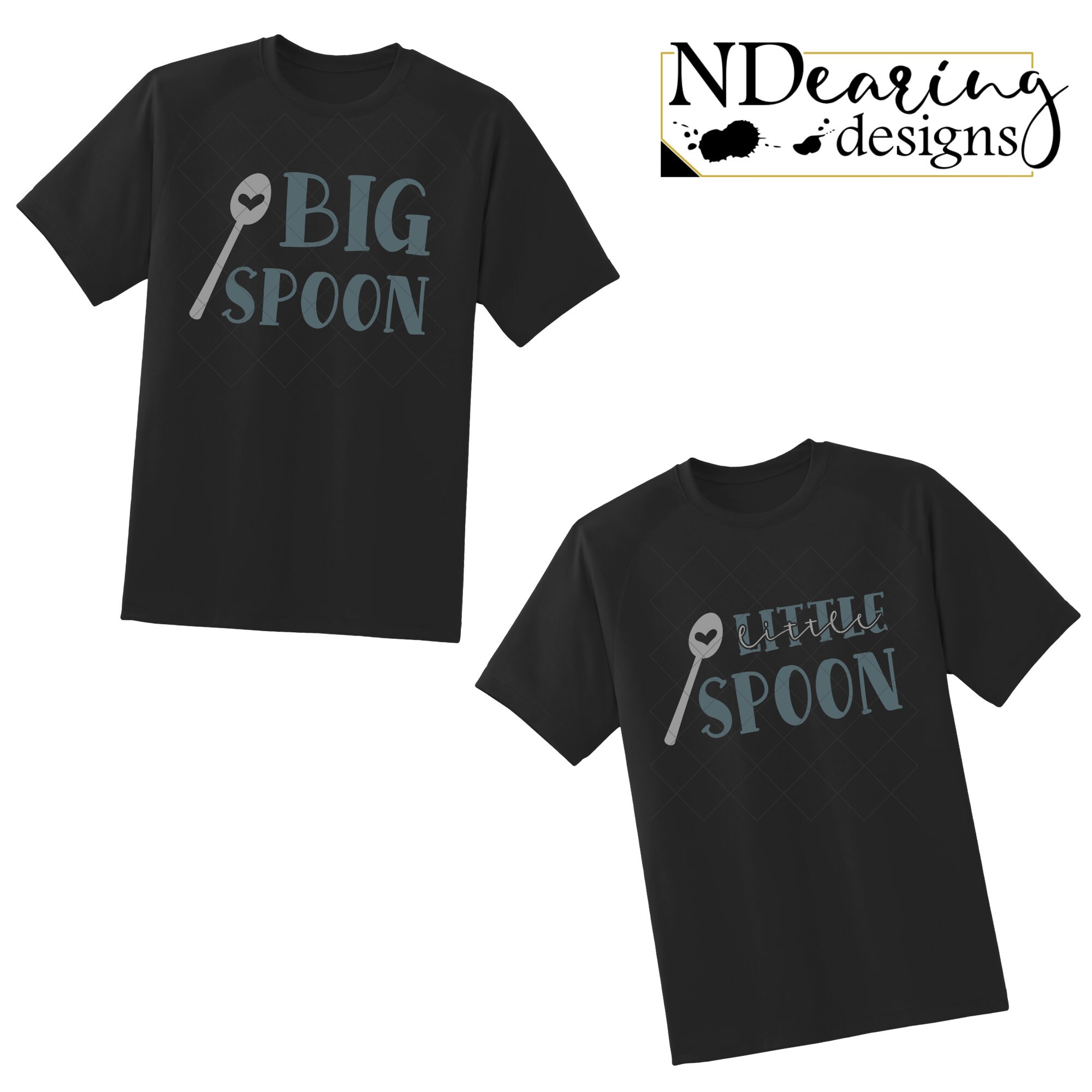 Big Spoon Little Spoon SVG Digital Cut File Bundle Instant Download