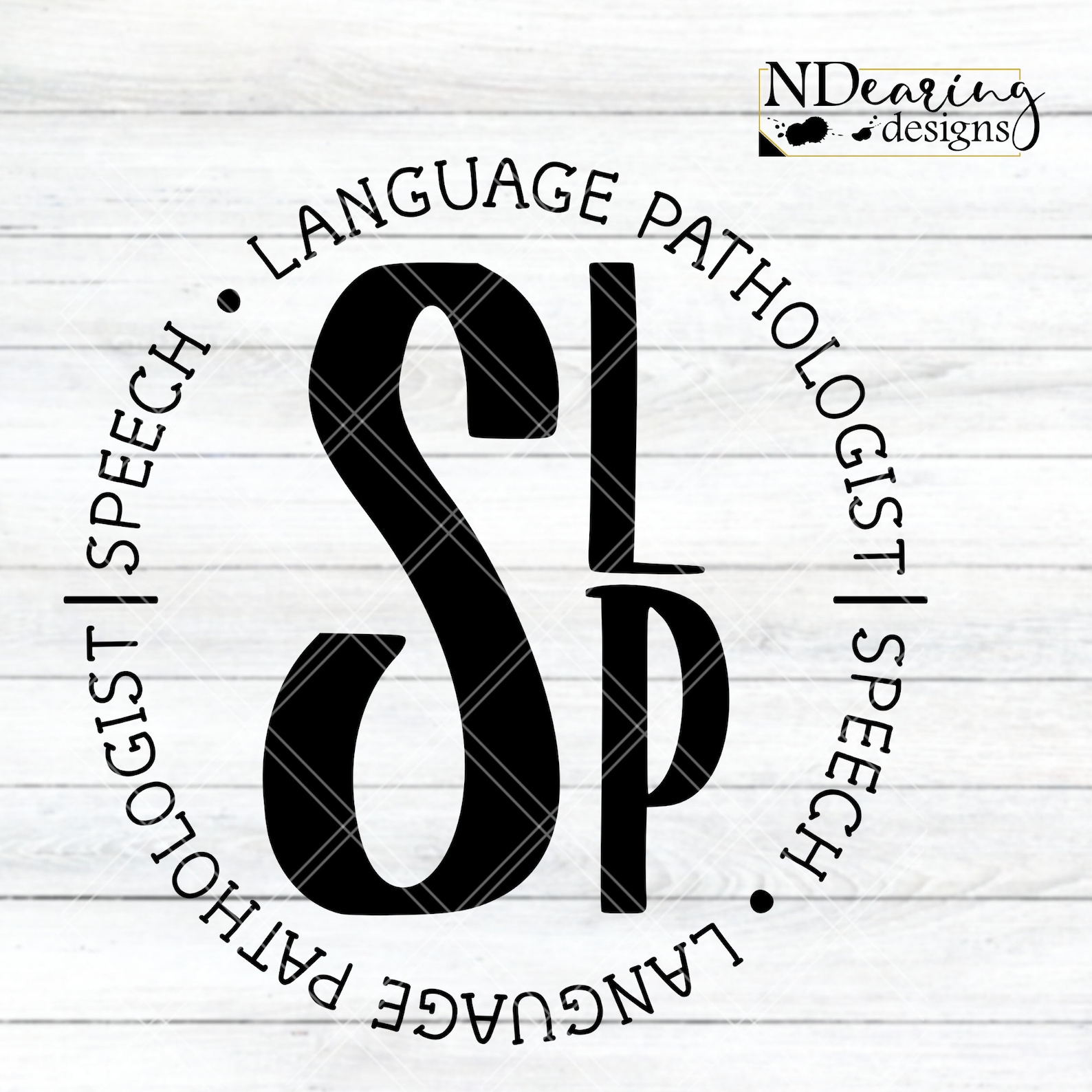 SLP Monogram Digital Cut File SVG Abbreviation Speech Language Pathologist Rehab Therapist