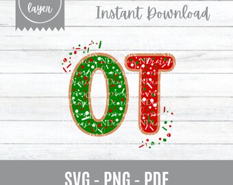 OT Christmas Cookies Digital Cut File | SVG | Xmas | Occupational Therapist | Rehabilitation | Festive Holiday | Red Green | Cricut
