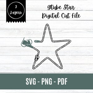 Gtube Star SVG File di taglio digitale Cricut Design Gastronomia Tubo Pulsante Alimentazione Terapia Preemie Tubie Bisogni speciali Pediatria Fed