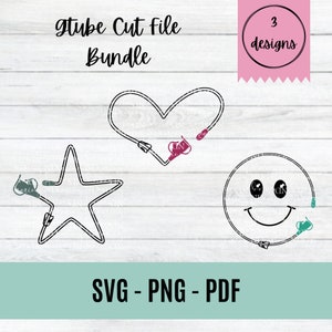 Gtube Shapes SVG Pacchetto file di taglio digitale / Cricut Design Stampa sublimatica / Pulsante tubo gastronomico Terapia di alimentazione Preemie Tubie Baby
