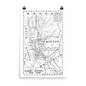RH estilo Vintage NYC mapa del metro Cartel