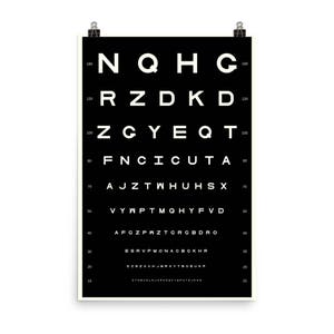 Vintage Eye Chart, Poster, Family Wall Art, Black and White, Restoration Hardware, Vintage Eye Chart