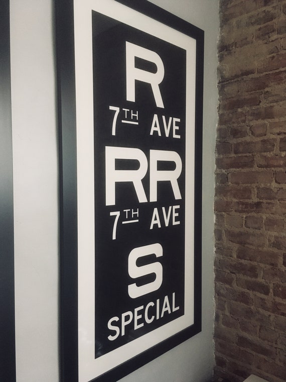 XL Vintage Subway Sign, Large Wall Art Print, Restoration