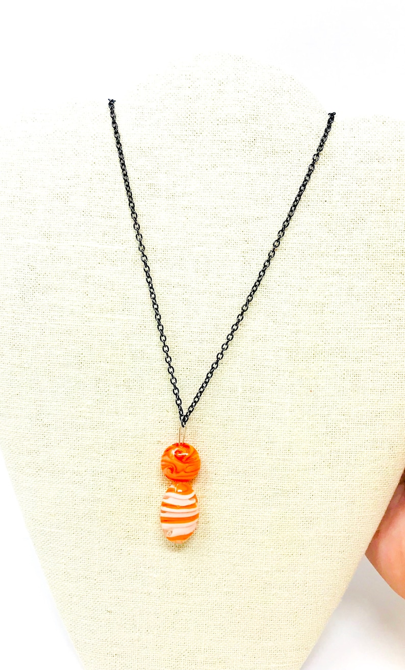 Earring and Necklace Set One of a Kind Orange Creamsicle