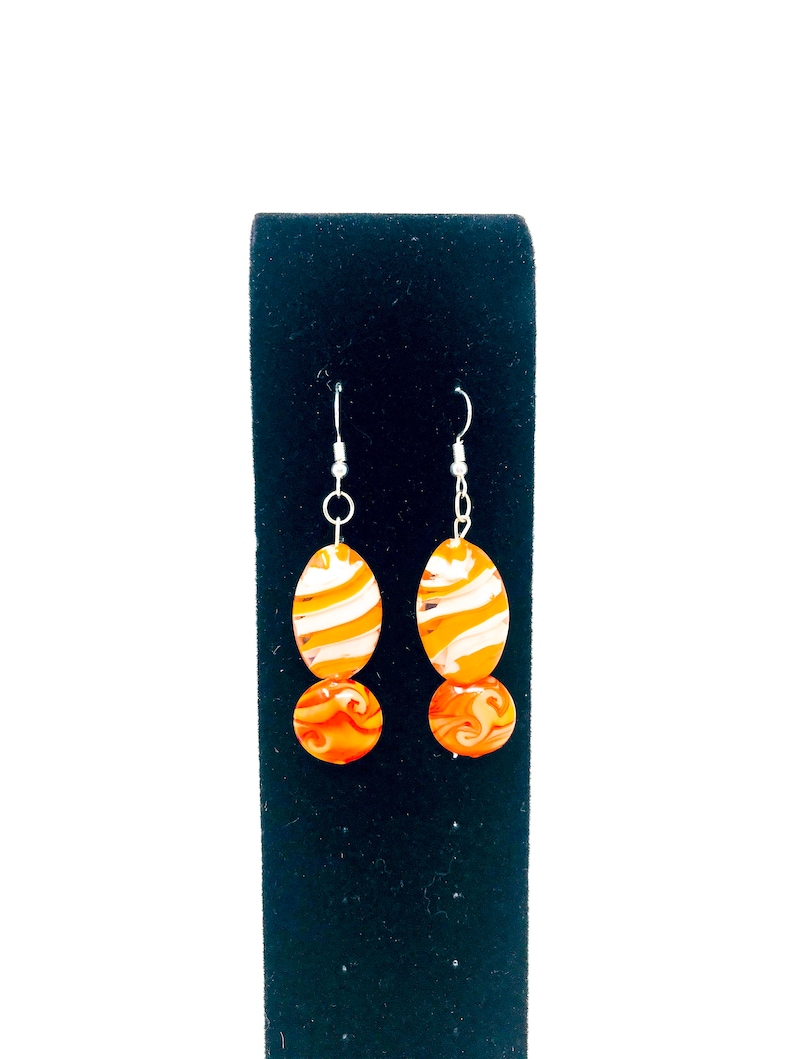 Earring and Necklace Set One of a Kind Orange Creamsicle
