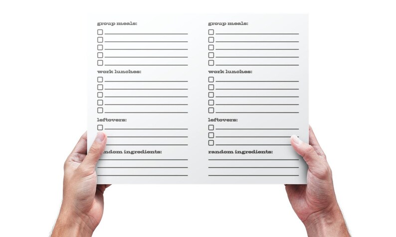 Flexible Meal Plan Checklist NO DATES Fridge &amp; Pantry Inventory Work ...