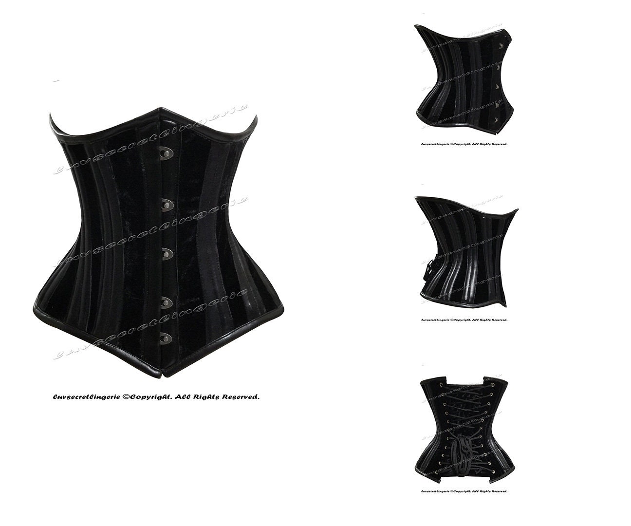 Annzley Black Leather Underbust Corset Body Shaper For Waist Training 24cm  Front Length Tight Lacing Korset For Men