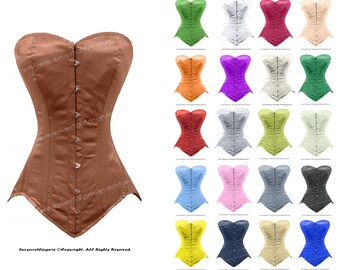 Luvsecretlingerie Heavy Duty 26 Doble acero Deshuesado Cintura Entrenamiento Satin Long Torso Overbust Shaper Corset # 8151-OT